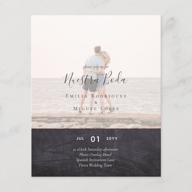 Lámina Invitación de boda con superposición de fotos (Anverso)