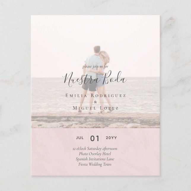 Lámina Invitación de boda con superposición de fotos (Anverso)