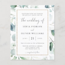 Invitación de boda con vegetación de eucalipto eco