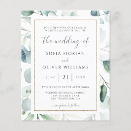 Lámina Invitación de boda con vegetación de eucalipto eco