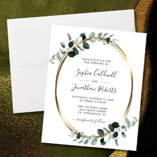 Lámina Invitación de boda con vegetación de eucalipto eco