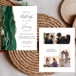 Lámina Invitación de boda de 4 fotos con presupuesto verd