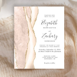 Lámina Invitación de boda de ágata dorada marfil económic