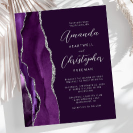 Lámina Invitación de boda de ágata morada presupuesto pla