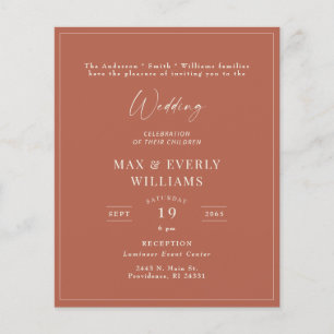 Lámina Invitación de Boda de Canela de Presupuesto para C