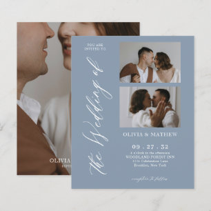 Lámina Invitación de boda de collage de fotos con guión a