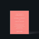Lámina Invitación de boda de coral vibrante y moderno<br><div class="desc">Este diseño es parte de una suite de invitaciones de boda de coral vibrante y atrevido que presenta tipografía elegante y un diseño limpio y moderno. El rico tono coral crea una declaración cálida y llamativa, manteniendo un sentimiento refinado y atemporal. Perfecto para parejas que buscan un diseño fresco y...</div>