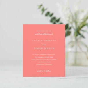 Lámina Invitación de boda de coral vibrante y moderno