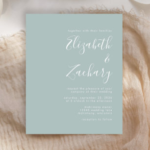 Lámina Invitación de boda de cristal de mar con guión mod
