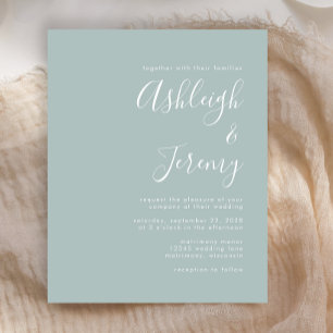 Lámina Invitación de boda de cristal de mar con guión mod