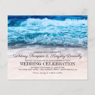 Lámina Invitación de boda de destino en la playa con pres