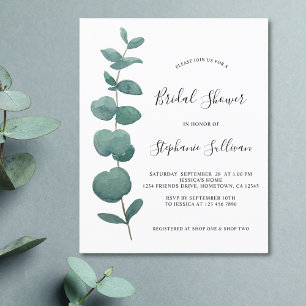 Lámina Invitación de boda de eucalipto económica