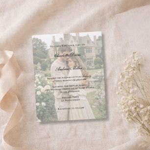 Lámina Invitación de boda de foto elegante moderna