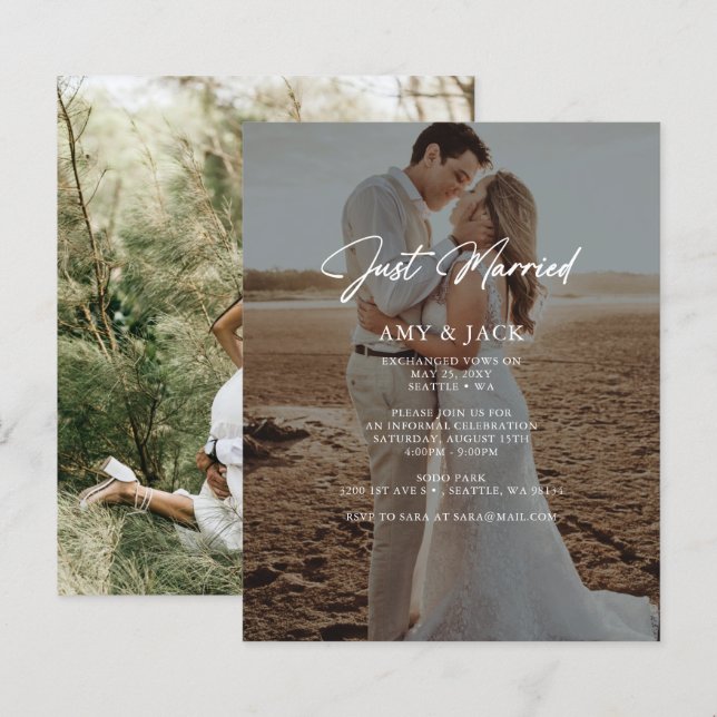 Lámina Invitación de Boda de fotografía casada con presup (Anverso / Reverso)