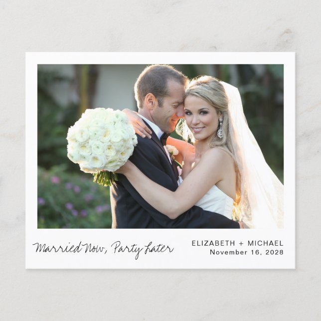 Lámina Invitación de Boda de fotografía de Elopement Budg (Anverso)