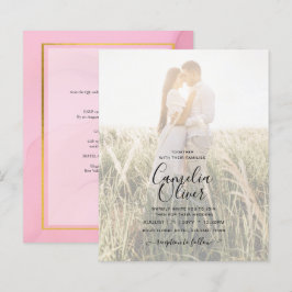 Lámina INVITACIÓN DE BODA DE FOTOS Rubor LeahG Tinta de o