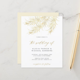 Lámina Invitación de boda de hierba de pampa tropical de 