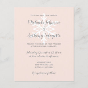 Lámina Invitación de boda de invierno con copo de nieve r