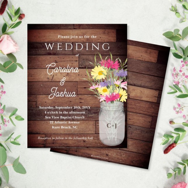 Lámina Invitación de boda de jardín de primavera en tarro (Subido por el creador)