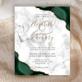 Lámina Invitación de boda de mármol con esquinas de ágata