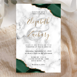 Lámina Invitación de boda de mármol con esquinas de ágata