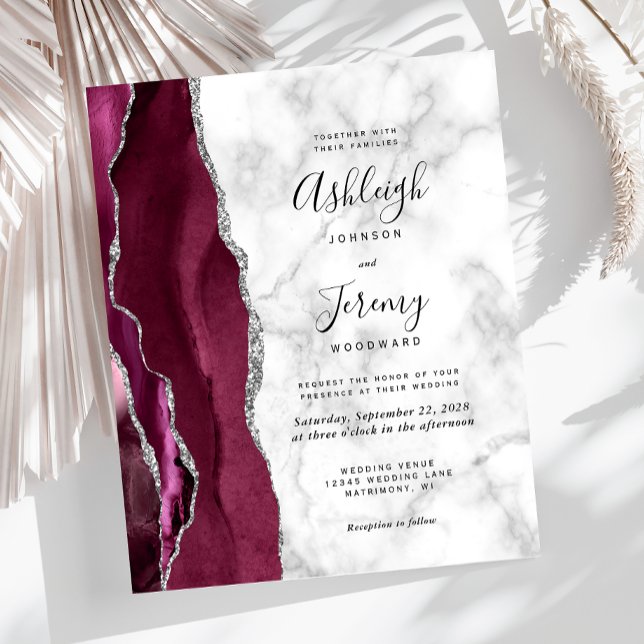 Lámina Invitación de Boda de Mármol de Ágata Plateada de  (Subido por el creador)