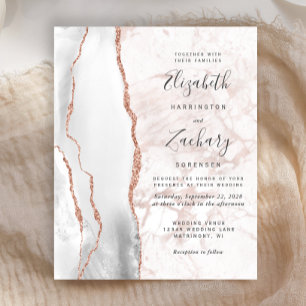 Lámina Invitación de boda de mármol gris presupuestario c