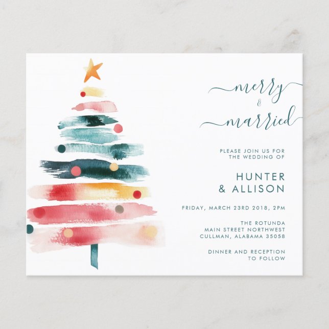 Lámina Invitación de boda de Navidad  (Anverso)