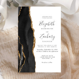 Lámina Invitación de boda de ónix con ágata dorada económ