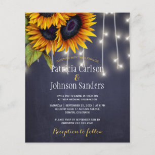 Lámina Invitación de boda de pizarra de tiza azul marino 