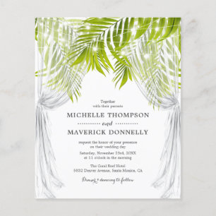 Lámina Invitación de boda de playa tropical económica
