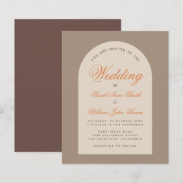 Lámina Invitación de boda de Presupuesto Arco Tierra Neut