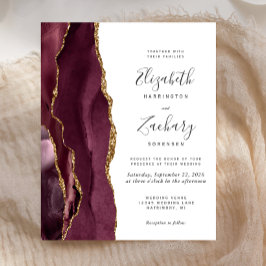 Lámina Invitación de boda de Presupuesto Borgoña Ágata Do