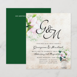 Lámina Invitación de boda de presupuesto chic de magnolia