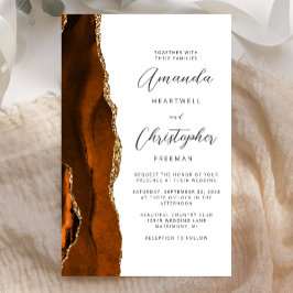 Lámina Invitación de boda de Presupuesto Naranja Quemado