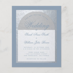 Lámina Invitación de boda de Presupuesto Silver Arch Dust