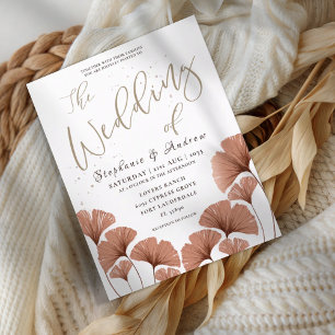 Lámina Invitación de boda de terracota económica con foll