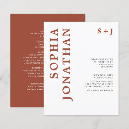 Lámina Invitación de boda de terracota todo en uno con pr