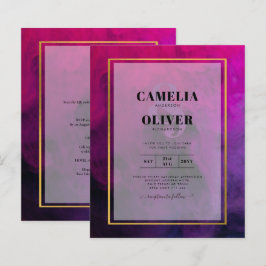 Lámina INVITACIÓN de boda de Tinta Púrpura Magenta Intens