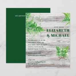 Lámina INVITACIÓN de Boda de Verde de Helechos Monocromát