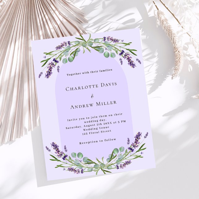 Lámina invitación de boda económica con arco de violeta l (Subido por el creador)