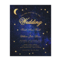 Invitación de Boda Económica con Estrella Dorada C