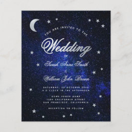 Lámina Invitación de Boda Económica con Estrellas Celesti