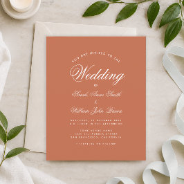 Lámina Invitación de boda económica con guión blanco de t