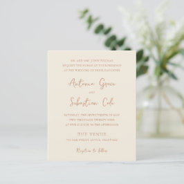 Lámina Invitación de boda económica con neutros terrosos