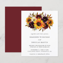 Lámina Invitación de boda económica con tema floral de gi