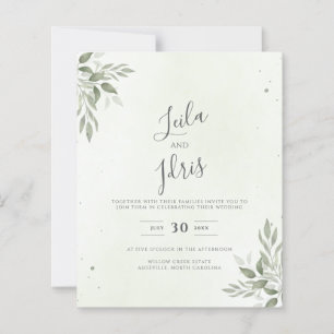 Lámina Invitación de boda económica con vegetación de sal