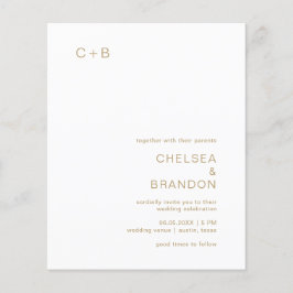 Lámina Invitación de Boda Económica Moderna con Monograma