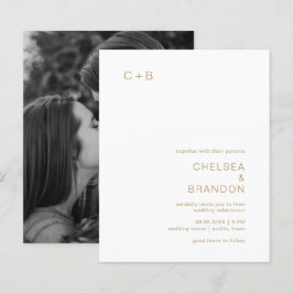 Lámina Invitación de Boda Económica Moderna con Monograma
