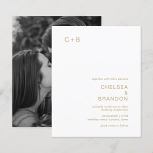 Lámina Invitación de Boda Económica Moderna con Monograma